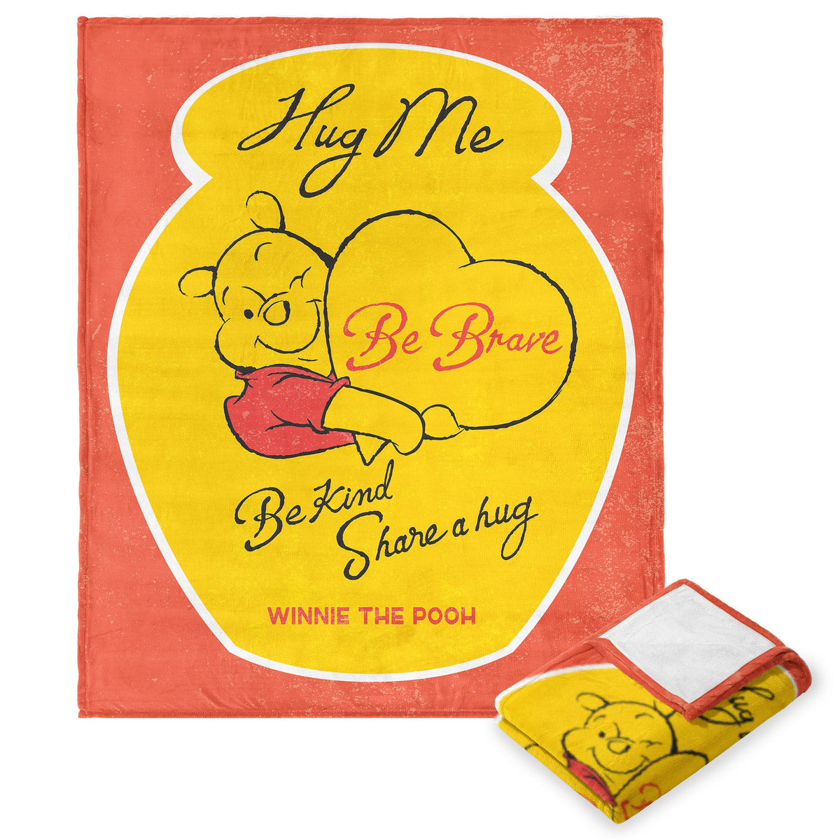 Disney Winnie The Pooh Share A Hug Silk Touch Throw Blanket 40X60 Inches