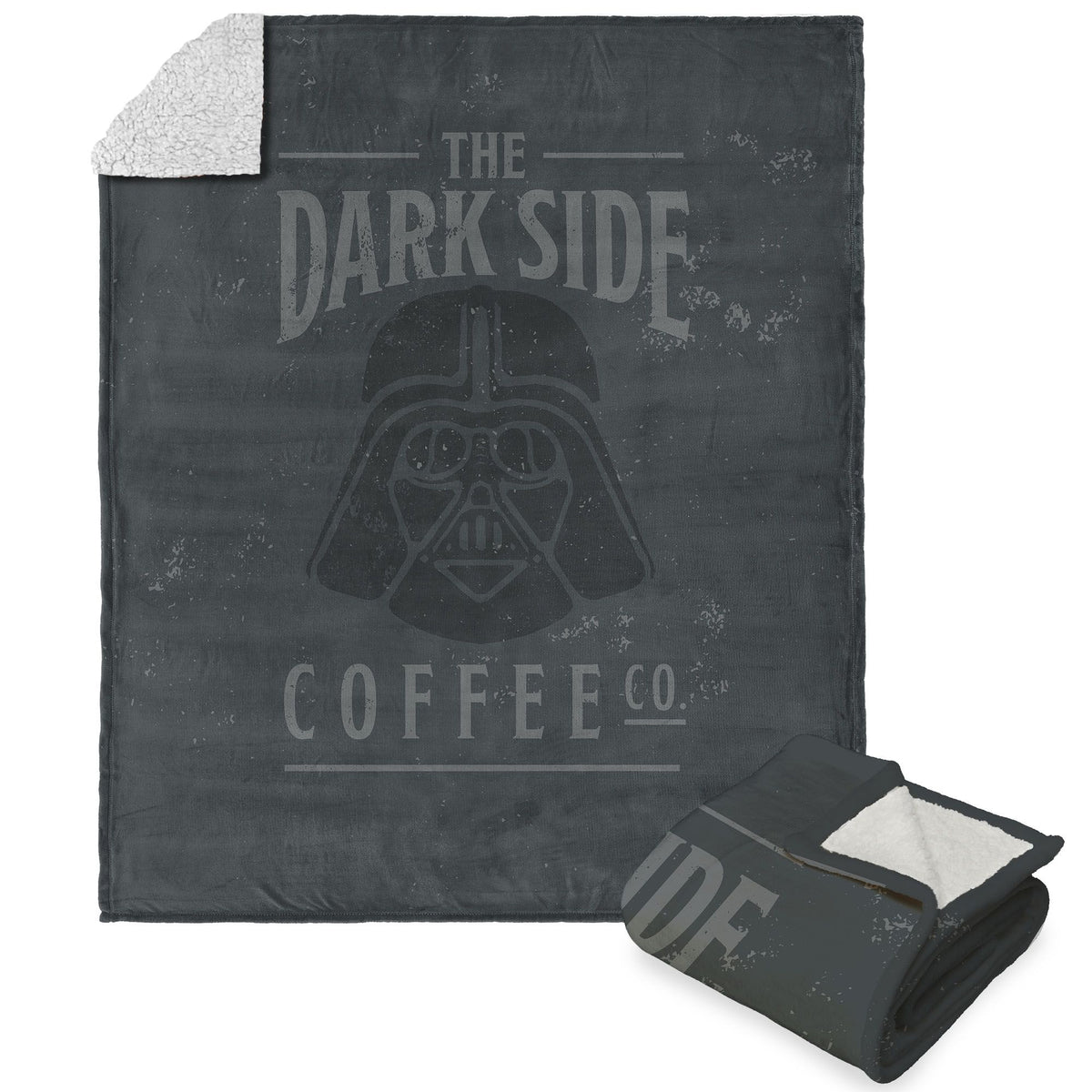 Disney Star Wars Classic Dark Side Coffee Co. Silk Touch Sherpa Throw Blanket 50X60 Inches