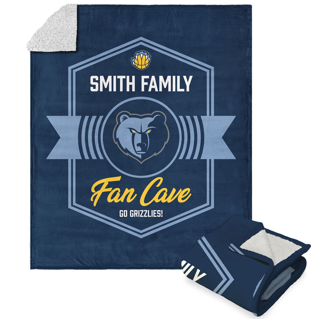 Nba Memphis Grizzlies Dominion Personalized Silk Touch Sherpa Throw Blanket 50X60 Inches