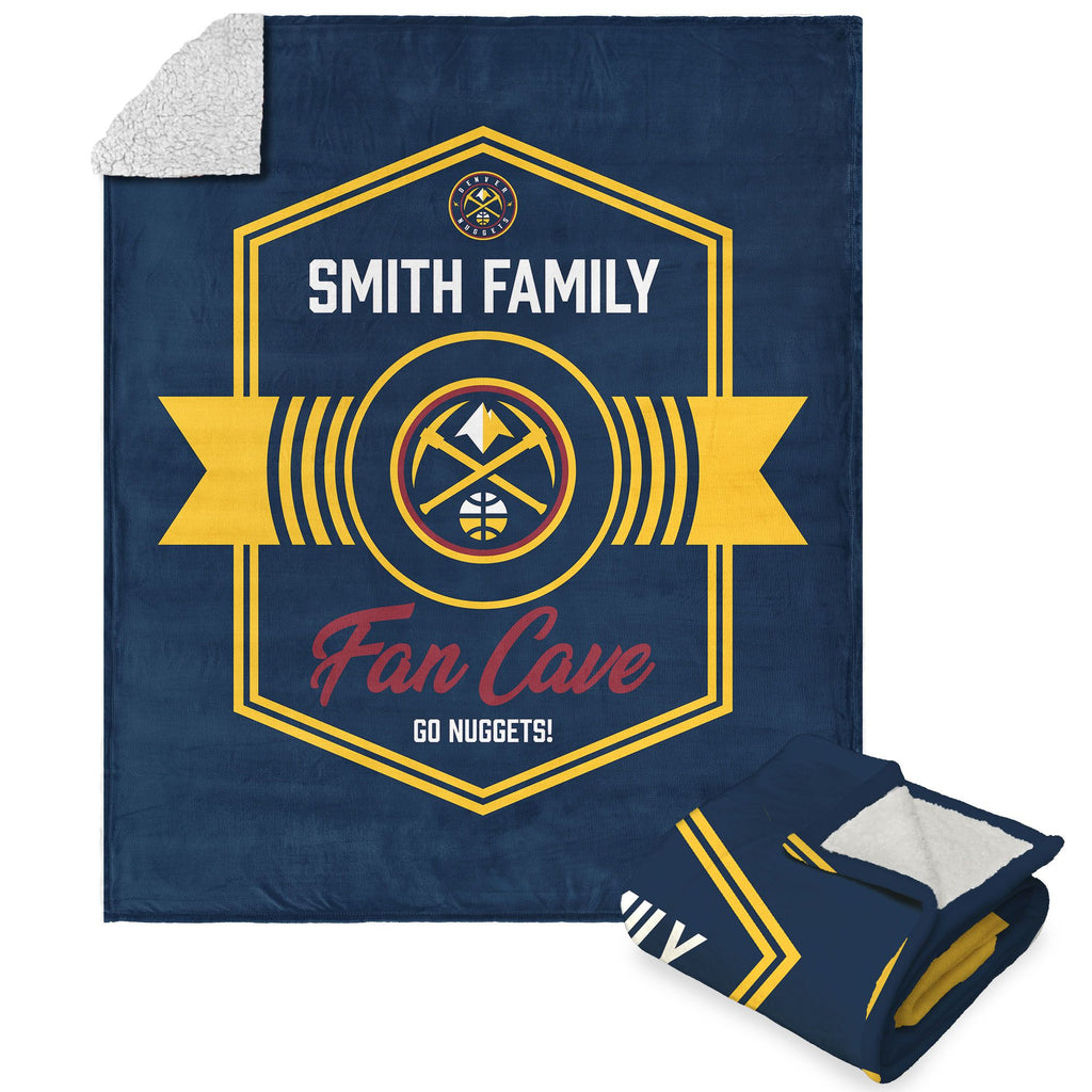 Nba Denver Nuggets Dominion Personalized Silk Touch Sherpa Throw Blanket 50X60 Inches