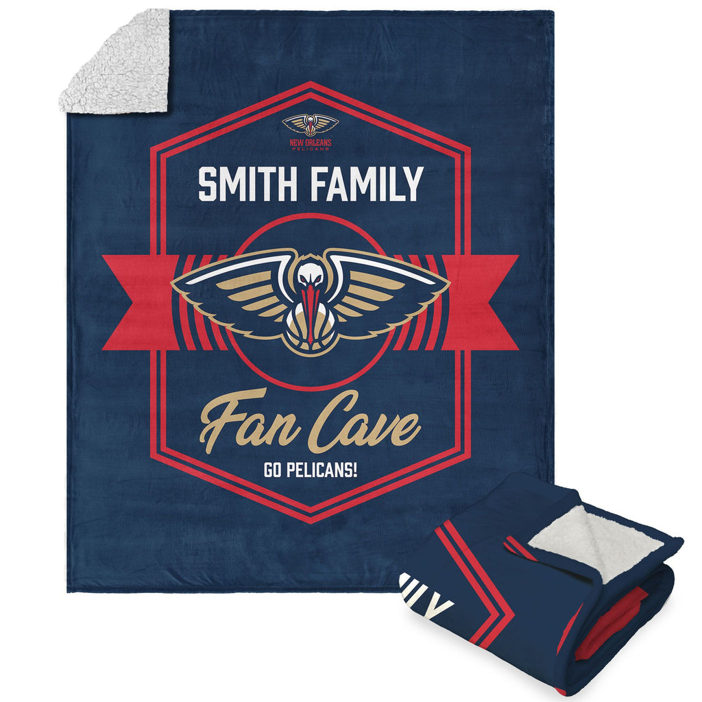 Nba New Orleans Pelicans Dominion Personalized Silk Touch Sherpa Throw Blanket 50X60 Inches