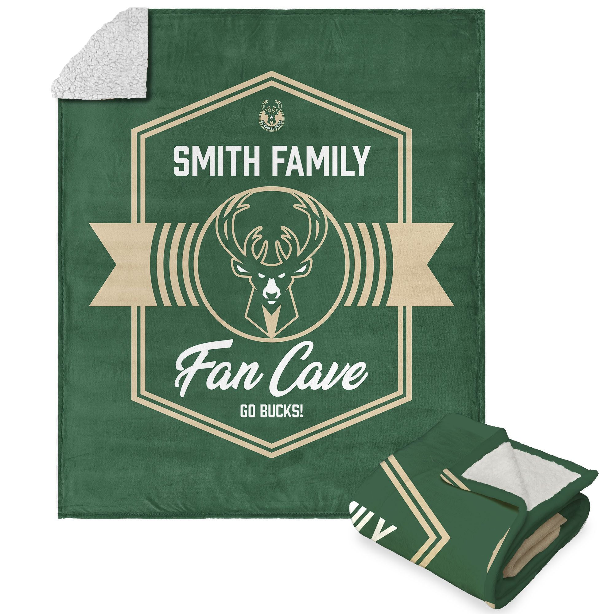 Nba Milwaukee Bucks Dominion Personalized Silk Touch Sherpa Throw Blanket 50X60 Inches