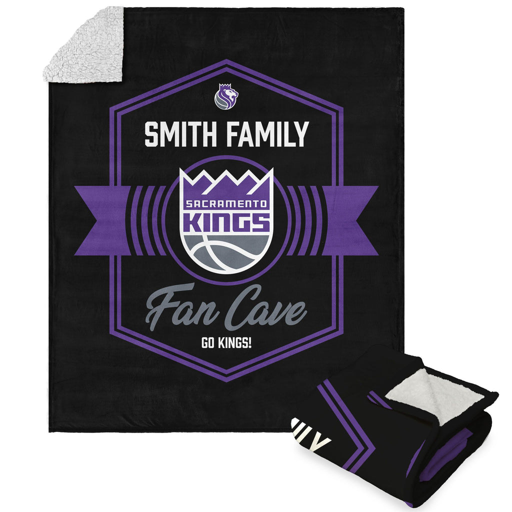 Nba Sacramento Kings Dominion Personalized Silk Touch Sherpa Throw Blanket 50X60 Inches
