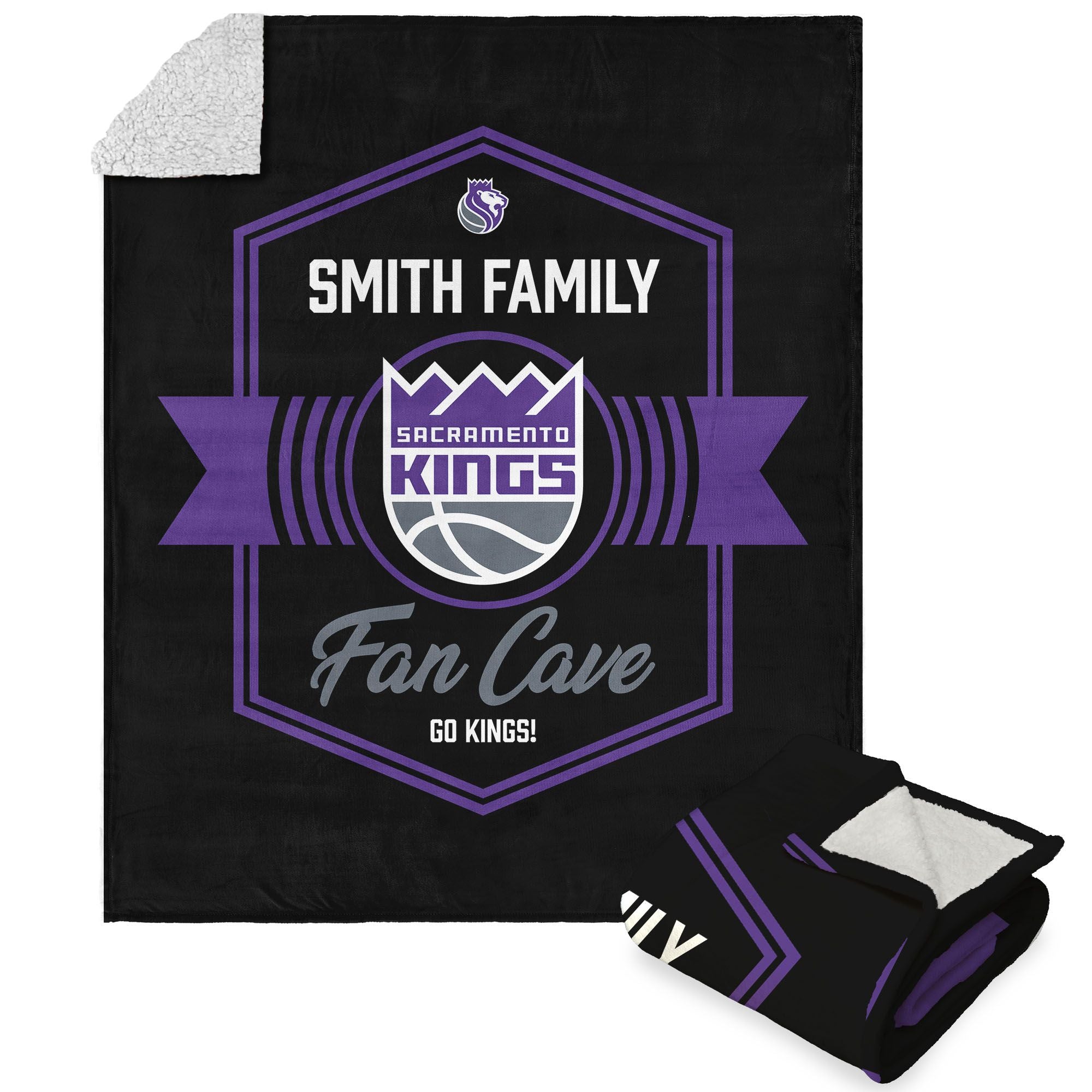 Nba Sacramento Kings Dominion Personalized Silk Touch Sherpa Throw Blanket 50X60 Inches