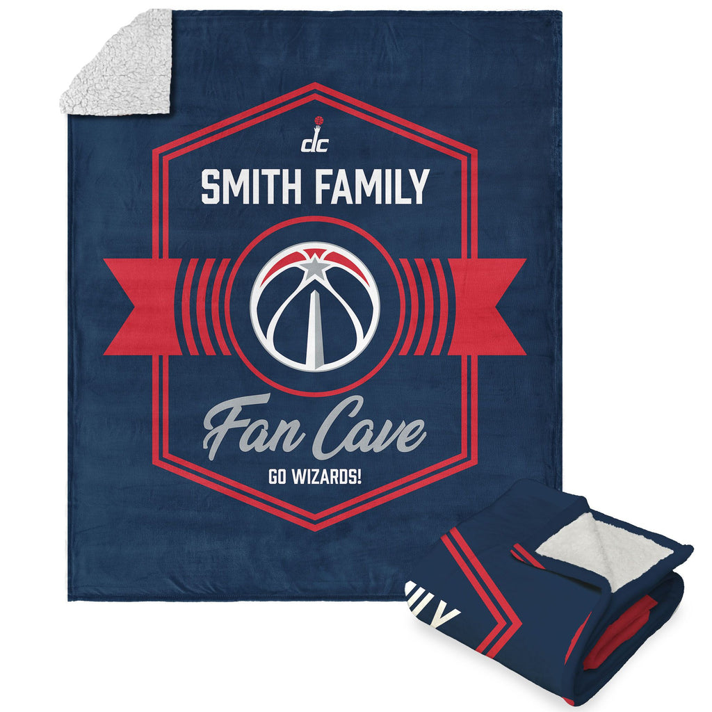 Nba Washington Wizards Dominion Personalized Silk Touch Sherpa Throw Blanket 50X60 Inches