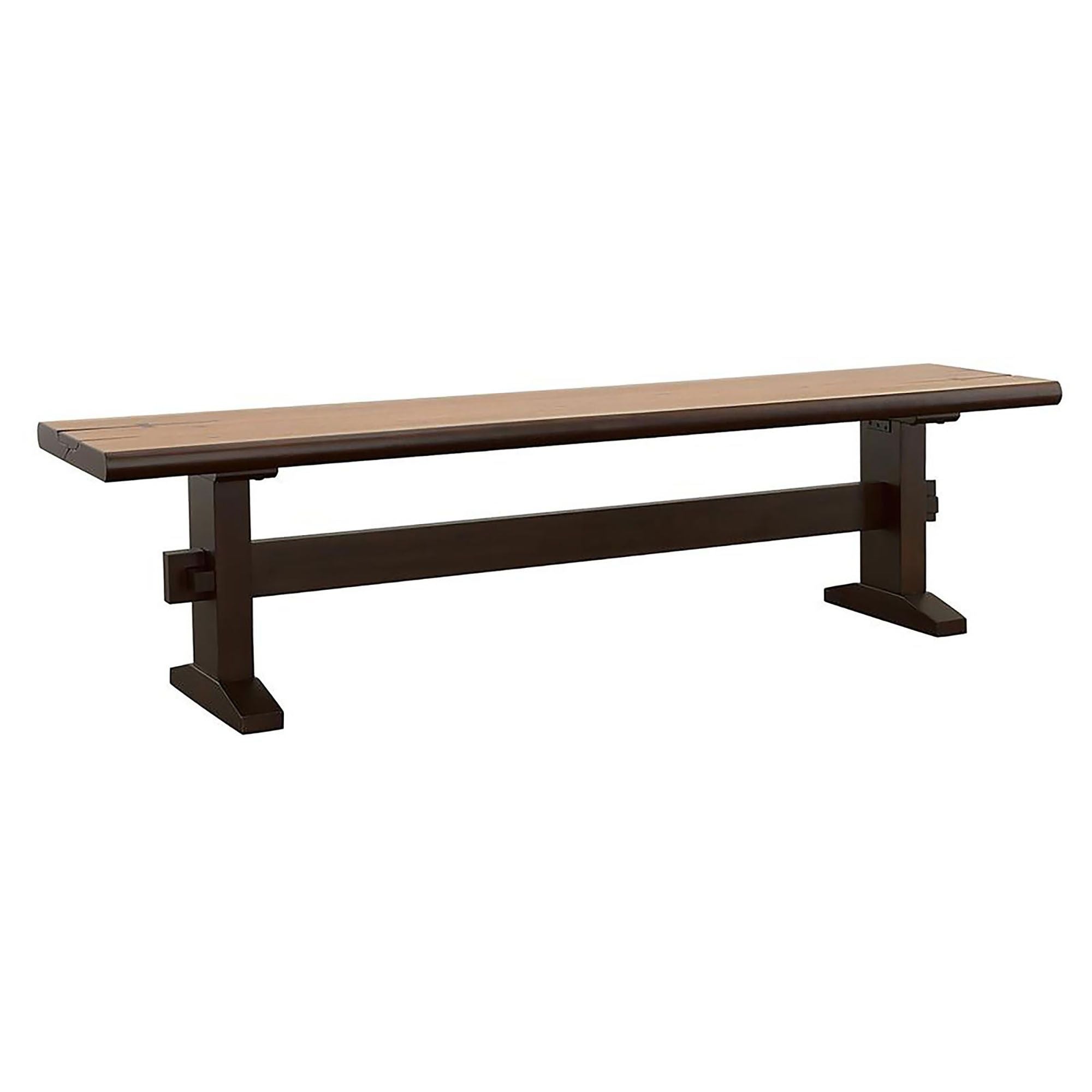 Natural Honey and Smokey Black Live Edge Bench