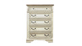 Traditional Style 5-Drawer Chest Made with Wood in Antique Beige