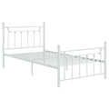 Matte White Slatted Twin Platform Bed