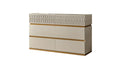 Modern Style 6- Drawer Dresser Made with Wood in Beige