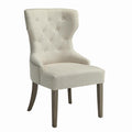 Beige and Rustic Smoke Tufted Dining Chair