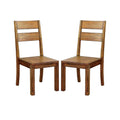 Set of 2 Wooden Side Chairs in Dark Oak Finish