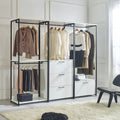 Fiona White Freestanding Walk in Wood Closet System with Metal Frame