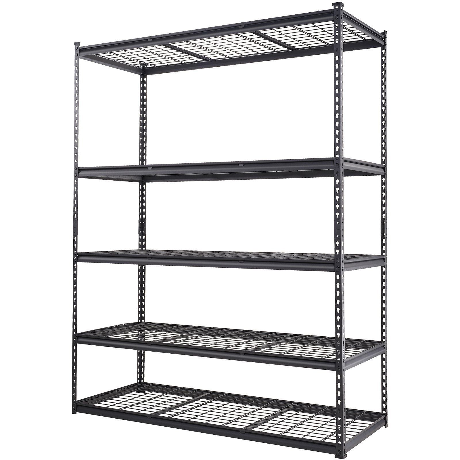 VEVOR Storage Shelving Unit, 5-Tier Adjustable, 2000 lbs Capacity, Heavy Duty Garage Shelves Metal Organizer Wire Rack, Black, 6
