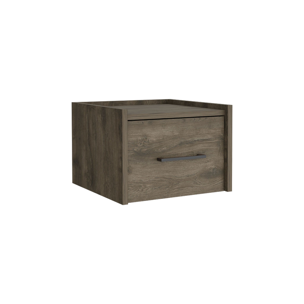 Depot E-Shop Yorktown Floating Nightstand, Space-Saving Design With Handy Drawer And Surface, Dark Brown