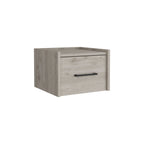 Depot E-Shop Yorktown Floating Nightstand, Space-Saving Design With Handy Drawer And Surface, Light Gray