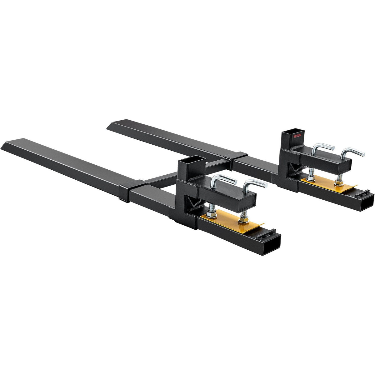Vevor Pallet Forks, 4000 Lbs Clamp On Pallet Forks, 60 Total Length Heavy Duty Pallet Forks With Adjustable Stabilizer Bar, Trac
