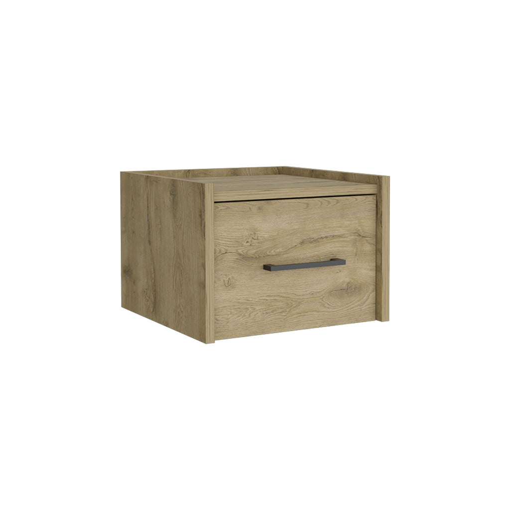 Depot E-Shop Yorktown Floating Nightstand, Space-Saving Design With Handy Drawer And Surface, Macadamia