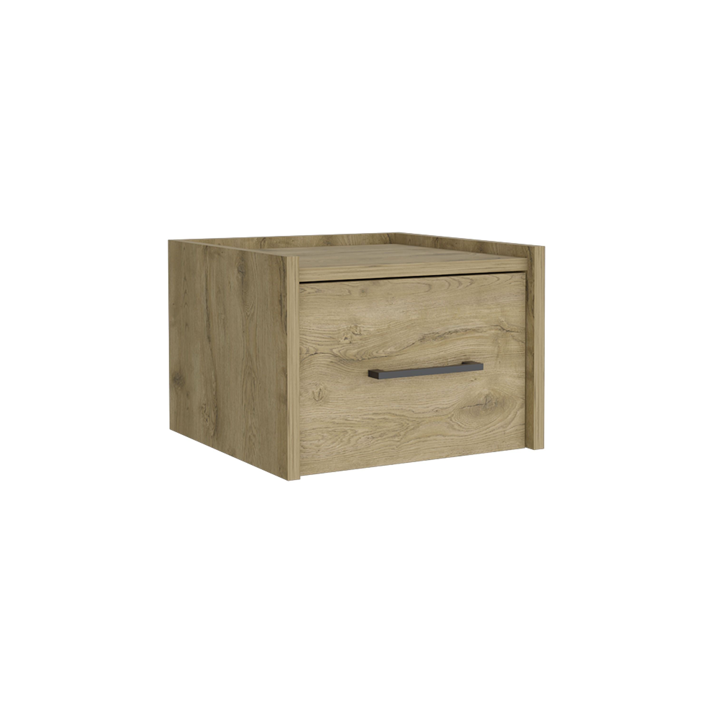 Depot E-Shop Yorktown Floating Nightstand, Space-Saving Design With Handy Drawer And Surface, Macadamia