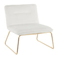 Casper Contemporary Accent Chair in Gold Metal and Cream Velvet by LumiSource