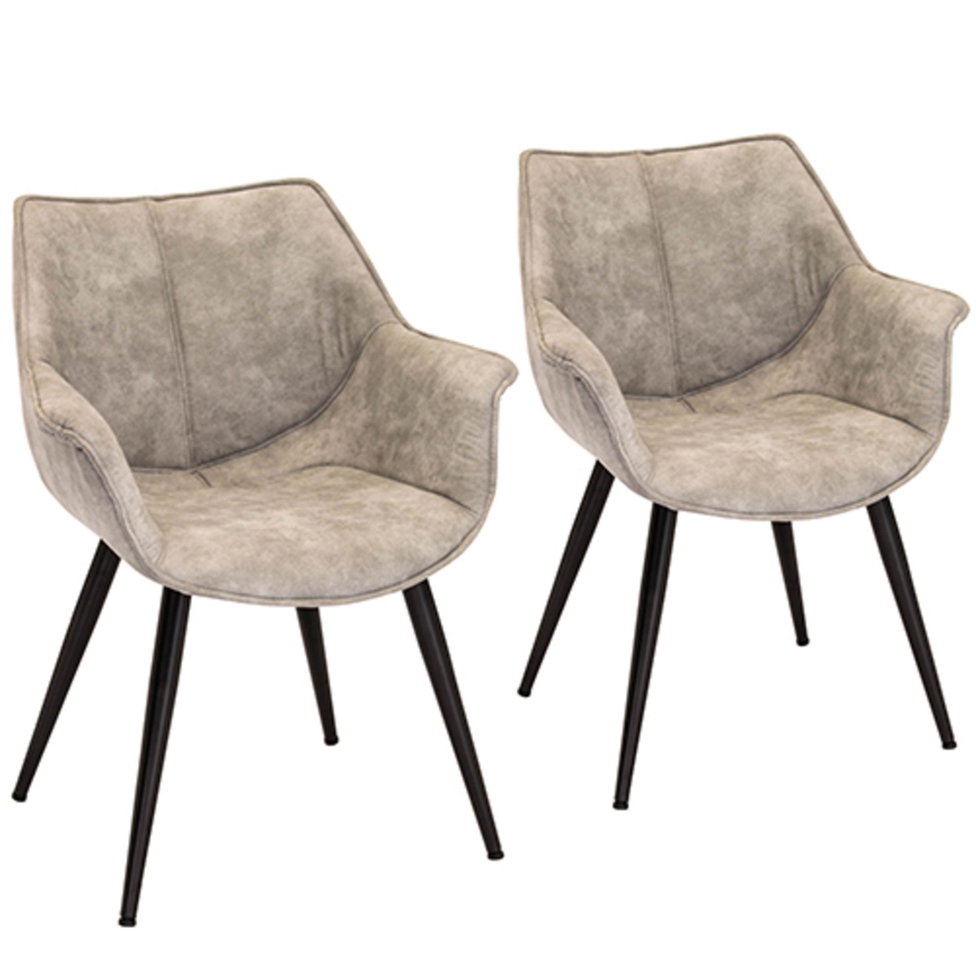 Wrangler Industrial Accent Chair in Light Grey by LumiSource - Set of 2