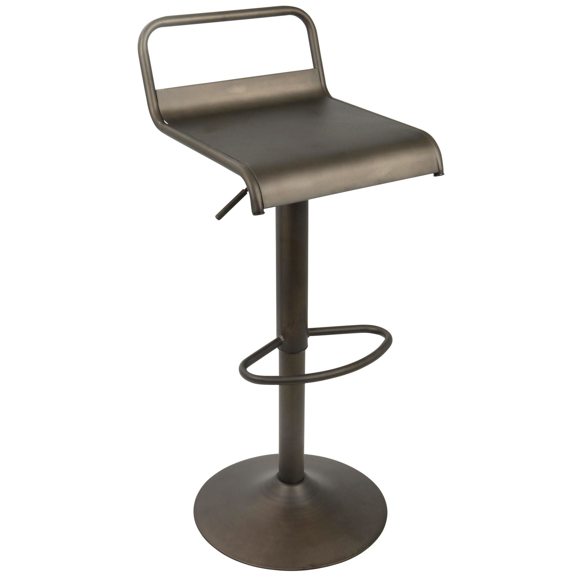 Emery Industrial Adjustable Barstool with Swivel in Antique by LumiSource