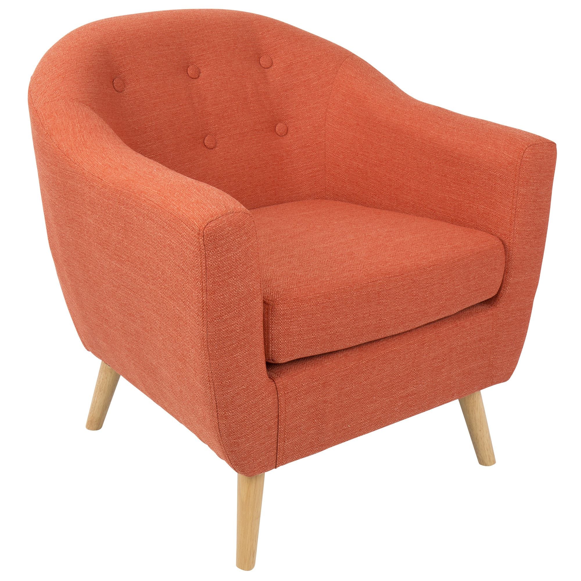 Rockwell Mid Century Modern Accent Chair in Orange by LumiSource
