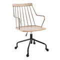 Preston Farmhouse Adjustable Office Chair in Black Metal, Antique Copper and White Washed Wood by LumiSource