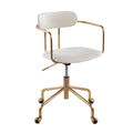 Demi Contemporary Office Chair in Gold Metal and Cream Velvet by LumiSource
