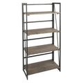 Dakota Industrial Bookcase in Black Metal and Wood by LumiSource