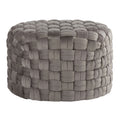 Braided Round 24 Ottoman in Dark Grey Velvet by LumiSource
