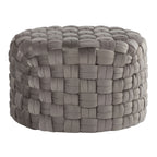 Braided Round 24 Ottoman in Dark Grey Velvet by LumiSource