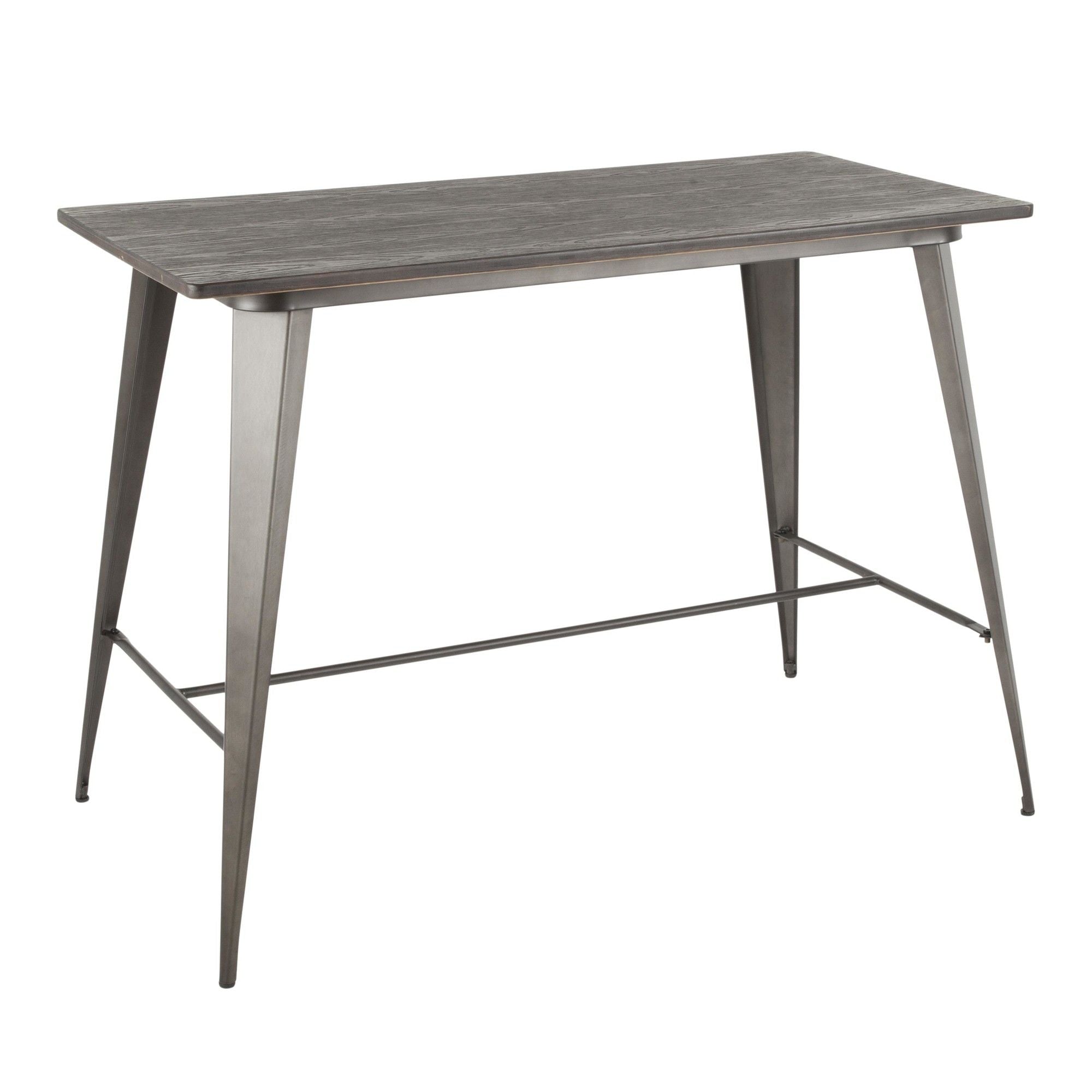 Oregon Industrial Counter Table in Antique and Espresso by LumiSource