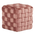 Square Braided 16 Ottoman in Blush Pink Velvet by LumiSource