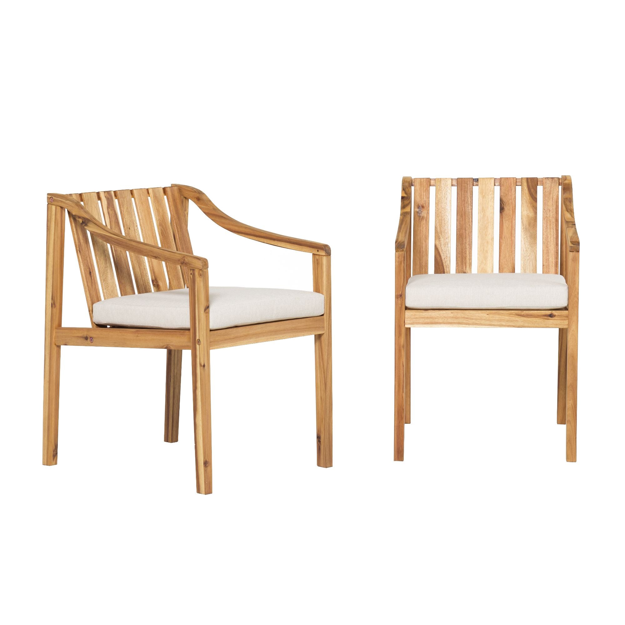 Modern 2-Piece Solid Acacia Wood Dining Chairs ?Natural