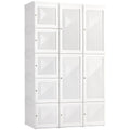 HOMCOM Portable Wardrobe Closet, Folding Bedroom Armoire, Clothes Storage Organizer with 11 Cube Compartments, Hanging Rod, Magn