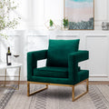 Lenola Contemporary Upholstered Accent Arm Chair, Green