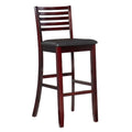 Barstool with Leatherette Seat and Ladder Back, Espresso Brown