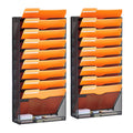Vevor File Wall Rack, Two-Piece 10 Pockets Mesh Wall File Holder, Wall Mounted Magazine Mail Paper & Document Storage Folder, Me