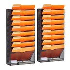 Vevor File Wall Rack, Two-Piece 10 Pockets Mesh Wall File Holder, Wall Mounted Magazine Mail Paper & Document Storage Folder, Me