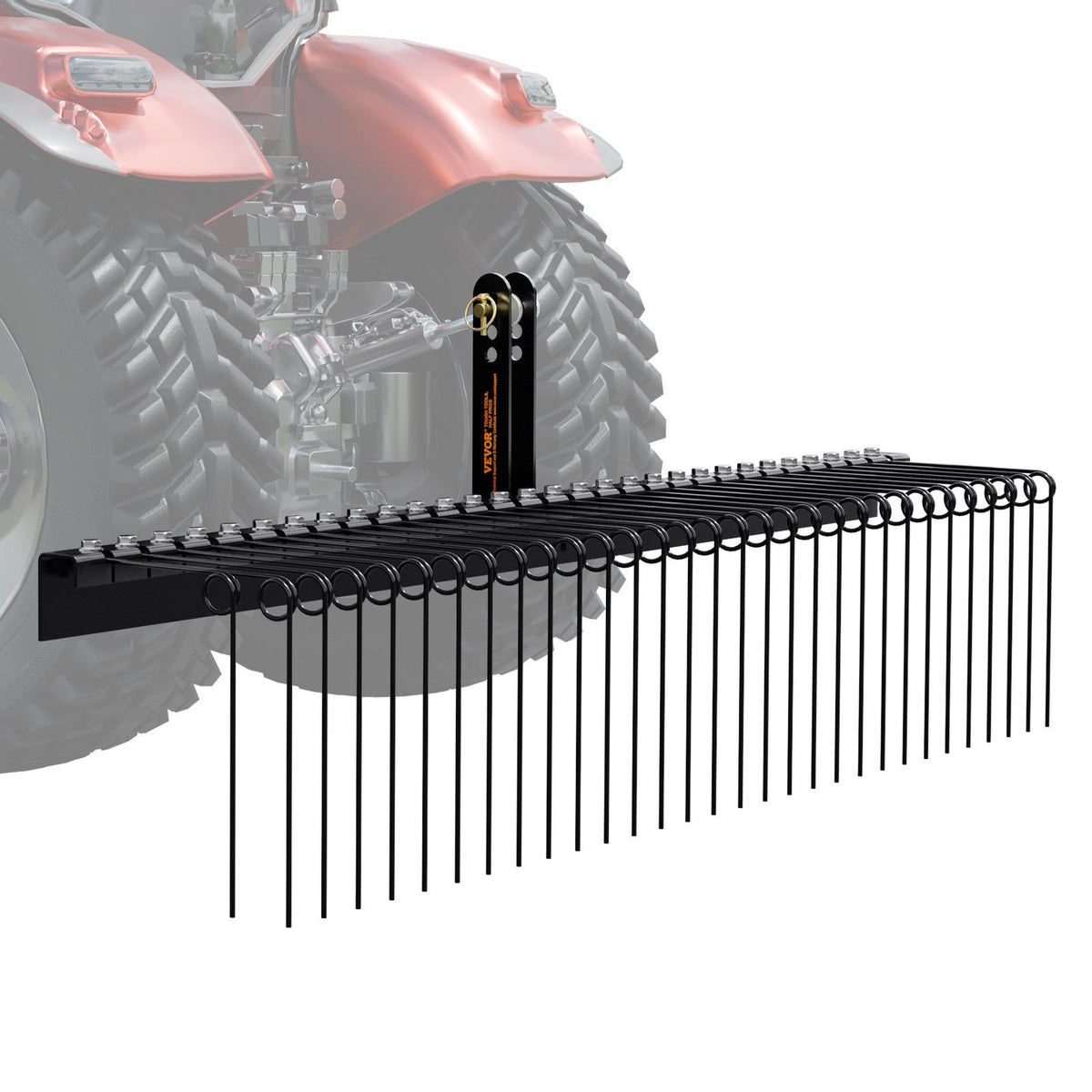 Vevor Tow Behind Landscape Rake, 72' Tow Dethatcher With 32 Steel Tines, Lawn Dethatcher Rake Attaches To Category 1, 3 Point H