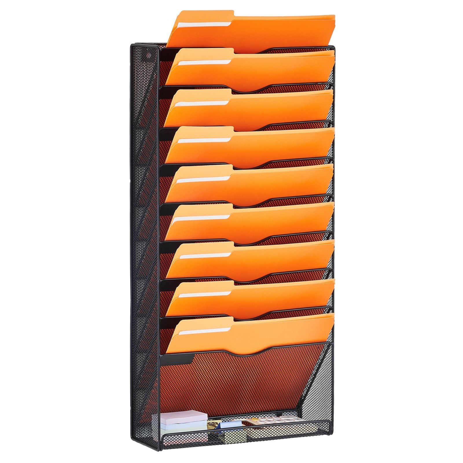 Vevor Hanging Wall Files Organizer, 10-Tier Vertical Wall File Holder, Metal Wall Mounted Magazine Mail Paper Document Storage F