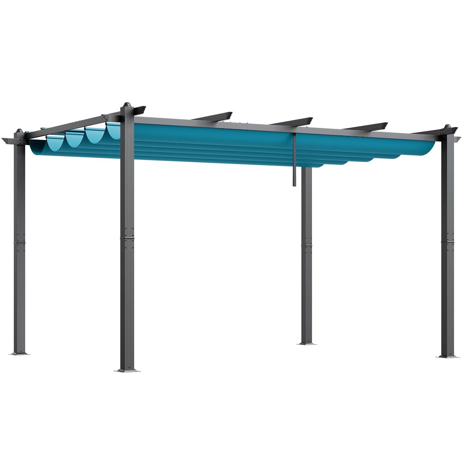 Vevor 10'X13' Outdoor Retractable Pergola With Sun Shade Canopy Aluminum Bule