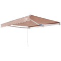 VEVOR Manual Retractable Awning, 12 x 10 ft Outdoor Patio Awning Retractable Sun Shade, Water-Resistant Polyester Patio Door Win
