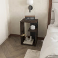 Camel Black Nightstand with Open Storage