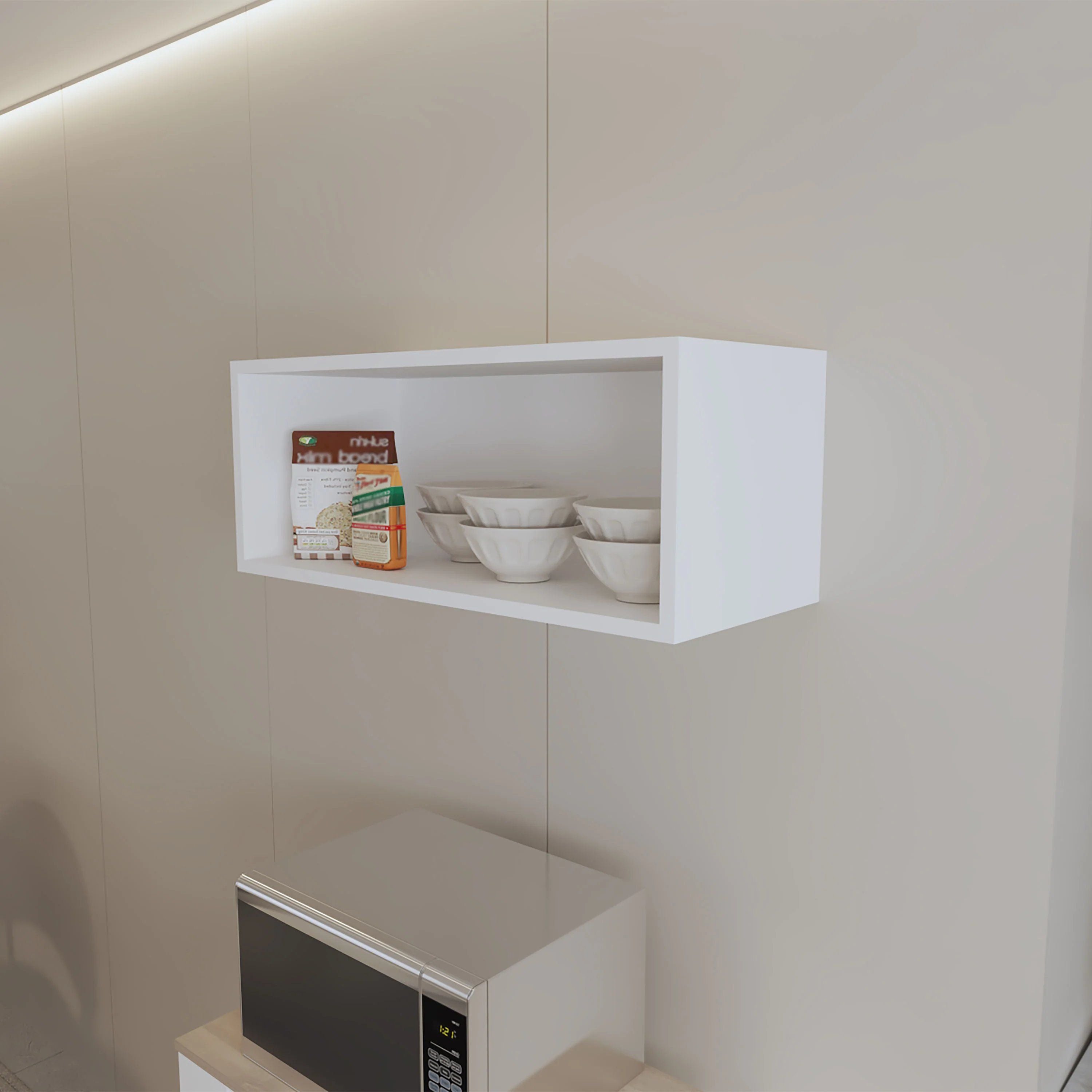 Black Rock Wall Cabinet with Open Storage