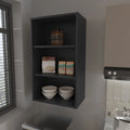 Black Wall Cabinet with Open Storage