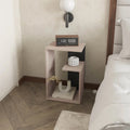 Pearl Black Nightstand with Open Storage