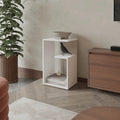 White Side Table with Open Storage