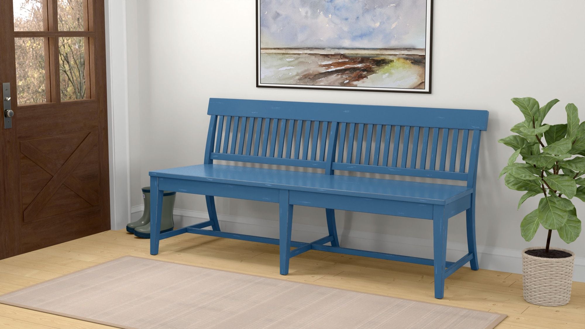Wallace & Bay Haidel Blue Dining Bench