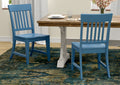 Wallace & Bay Haidel Blue Slat Back Dining Chairs, Set of 2